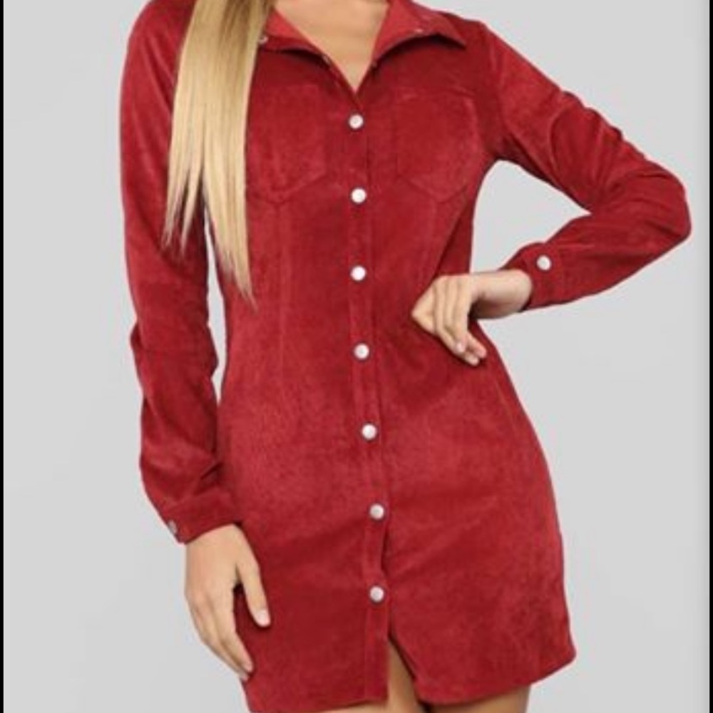 Burgundy mini dress